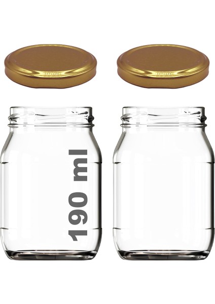 190 ml Metal Kapaklı Konserve Kavanozu 190 cc Şeffaf Bebek Mama Kavanoz 2 Adet