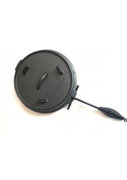 Döküm Tencere 10 Inch Dutch Oven Demir Döküm Kamp Tenceresi 25 cm