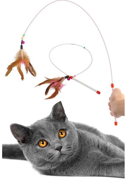 Tüylü Çıngıraklı Kedi Yakalama Oyun Oltası 90 cm fiyatları