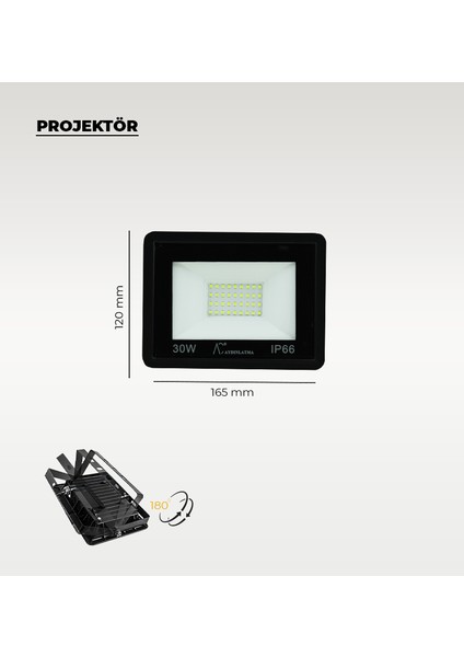 30W Projektör 3200K Sarı Işık