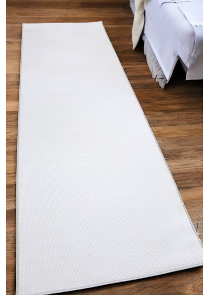 Boncuk Fildişi Rengi Kaymaz Tabanlı Kesme Kabartmalı Salon Koridor Mutfak Hali fırsatları