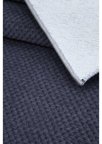 Boncuk Antrasit Rengi Kaymaz Tabanlı Kesme Kabartmalı Salon Koridor Mutfak Hali modelleri