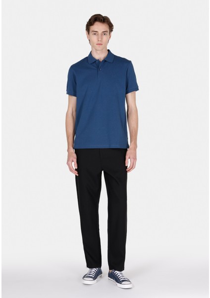 Regular Fit Polo Yaka Düz Erkek Mavi Kısa Kol Tişört CL1073960 modelleri