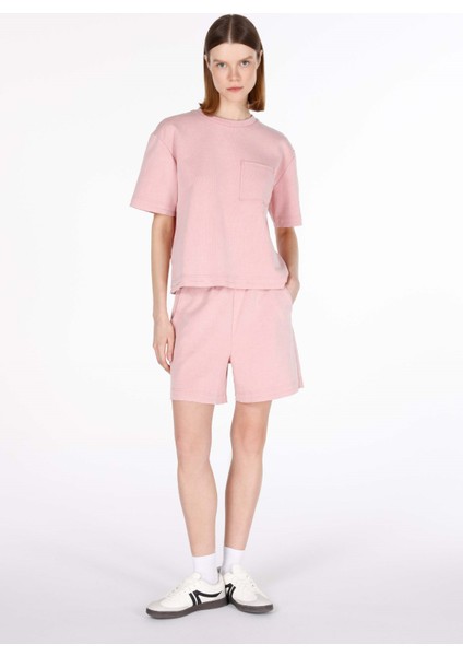 Regular Fit Orta Bel Düz Kadın Pembe Şort CL1073155