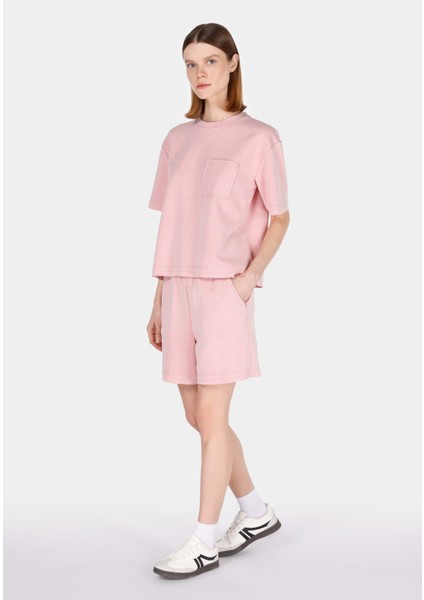 Regular Fit Orta Bel Düz Kadın Pembe Şort CL1073155