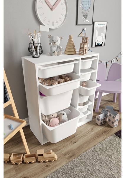Mdf - Small Duo 10 Sepetli Oyuncak Dolabı