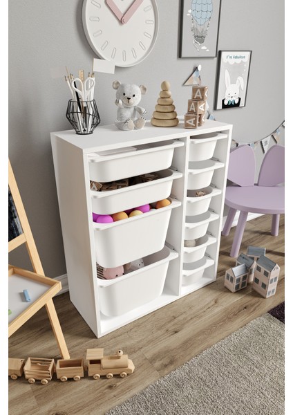 Mdf - Small Duo 10 Sepetli Oyuncak Dolabı