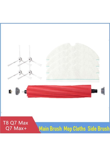 9 Adet Ana Yan Fırça Tek Kullanımlık Paspas Bezi Roborock T8/q7 Max/max+ Robotlu Süpürge Yedek Parçaları (Yurt Dışından) fiyatları