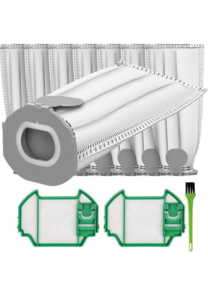 Vorwerk Vk7 Için Yedek Elektrikli Süpürge Torbası, Vorwerk Kobold Fp7 Elektrikli Süpürge Için 8 Adet Toz Torbası ve 2 Adet Filtre (Yurt Dışından)