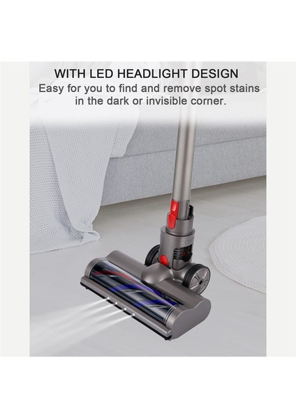 Turbo Elektrikli Motorlu Fırça Dyson V7 V8 V10 V11 V15 Fırça Temizleyici Kafa LED Işık ile Halı Fayans Sert Zemin Için (Yurt Dışından)