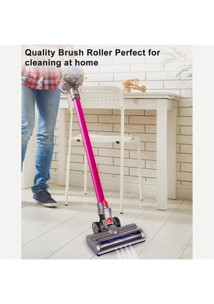 Turbo Elektrikli Motorlu Fırça Dyson V7 V8 V10 V11 V15 Fırça Temizleyici Kafa LED Işık ile Halı Fayans Sert Zemin Için (Yurt Dışından)