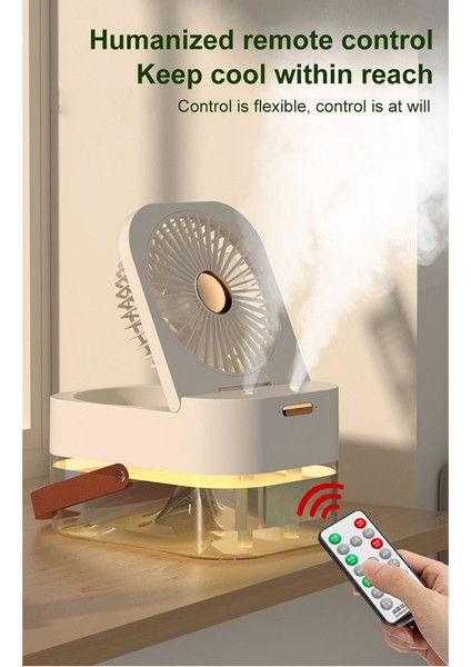 3 In1 Nemlendirici Çift Sprey Fan Taşınabilir Fan Hava Soğutucu Nemlendirici USB Fan Masaüstü Lamba Fanı Yaz Hidrasyon Fan-B (Yurt Dışından)