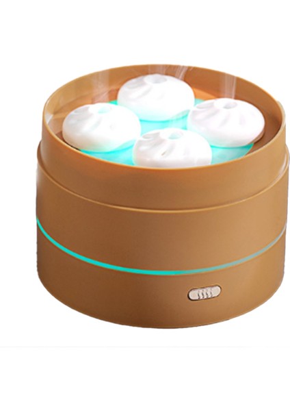 200ML Uçucu Yağ Difüzör USB Sevimli Vapur Topuz Şekli Nemlendirici Aroma Yayıcı Gece Lambası Ev Küçük Ev Aletleri Kahverengi (Yurt Dışından)