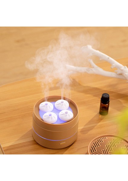 200ML Uçucu Yağ Difüzör USB Sevimli Vapur Topuz Şekli Nemlendirici Aroma Yayıcı Gece Lambası Ev Küçük Ev Aletleri Kahverengi (Yurt Dışından) fırsatları
