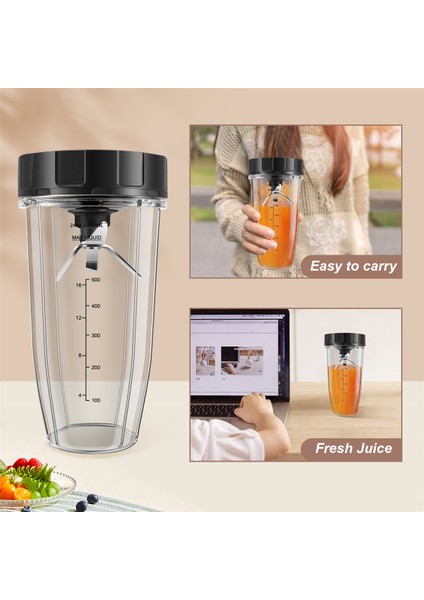 Ninja Için Blender Yedek Parçaları, 24 Oz Fincan 7 Yüzgeç Çıkarıcı Bıçak, Nutri Ninja Auto Iq BN801 SS101 BL480-30 BL641 (Yurt Dışından)