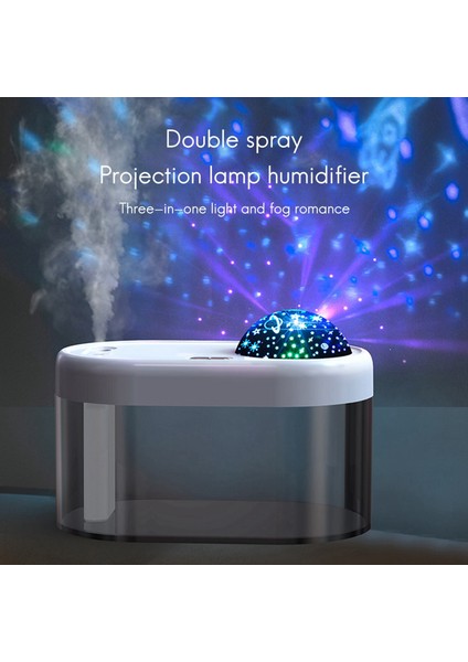 1l USB Nemlendirici, Yıldızlı Gökyüzü Lambası Projeksiyon Nemlendirici Ev Tipi Sessiz Sprey Atmosfer Projeksiyon Gece Lambası Siyah (Yurt Dışından) fiyatları