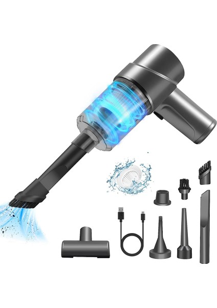 El Elektrikli Süpürge Akülü 6000PA Güçlü Araba Elektrikli Süpürge 120W Hafif Mini El Tipi Elektrikli Süpürge, Ev, Evcil Hayvan Saç, Araba Için (Yurt Dışından)