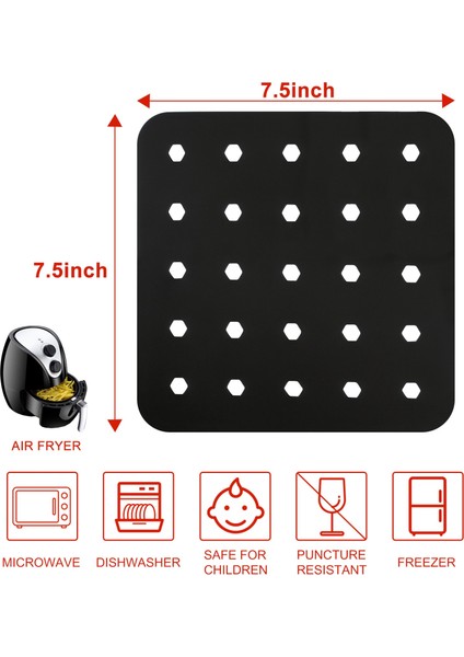 7.5 Inç Yeniden Kullanılabilir Hava Fritöz Astar Hava Fritöz Mat Yapışmaz Buharda Pişirme Mat Pişirme Mutfak Aracı Pasta Pişirme Mat Kırmızı (Yurt Dışından) modelleri