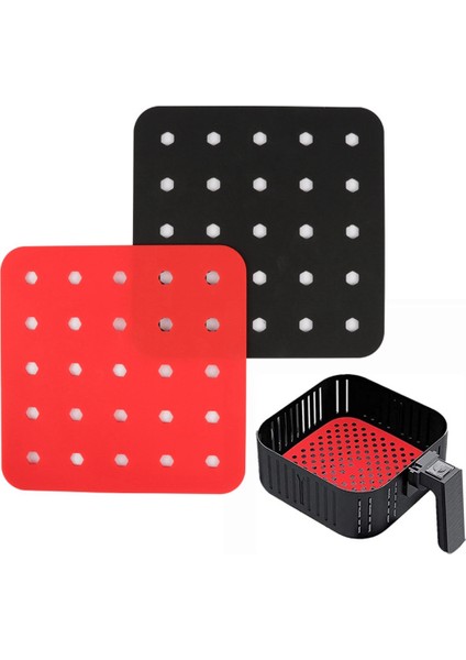 7.5 Inç Yeniden Kullanılabilir Hava Fritöz Astar Hava Fritöz Mat Yapışmaz Buharda Pişirme Mat Pişirme Mutfak Aracı Pasta Pişirme Mat Kırmızı (Yurt Dışından) fırsatları