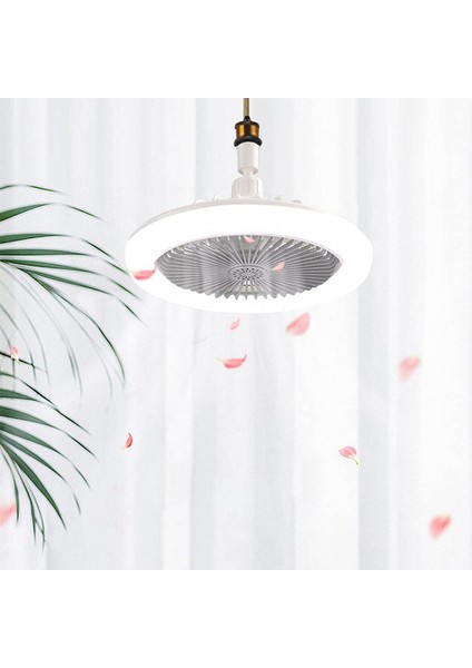 E27 Işıklı Tavan Vantilatörü, Kapalı Düşük Fan Işığı, Gizli Elektrikli Fan Gimbal Duy (Krem Rengi) (Yurt Dışından) indirimleri