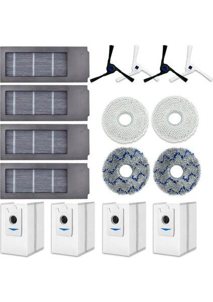 Ecovacs Deebot X2 Omni Robot Süpürge Yedek Parça Aksesuarları (Yan Fırçalar, Filtreler, Toz Torbaları, Paspas Pedleri) (Yurt Dışından)