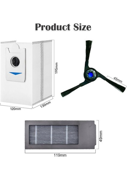 Ecovacs Deebot X2 Omni Robot Süpürge Yedek Parça Aksesuarları (Yan Fırçalar, Filtreler, Toz Torbaları, Paspas Pedleri) (Yurt Dışından) fiyatları