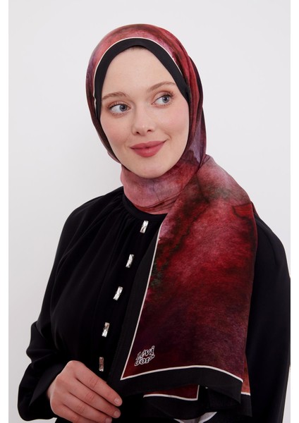 Mürdüm Yansıma Desen Royal Şal modelleri