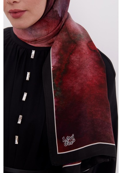 Mürdüm Yansıma Desen Royal Şal fırsatları