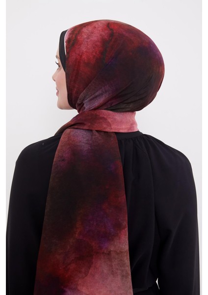 Mürdüm Yansıma Desen Royal Şal indirimleri