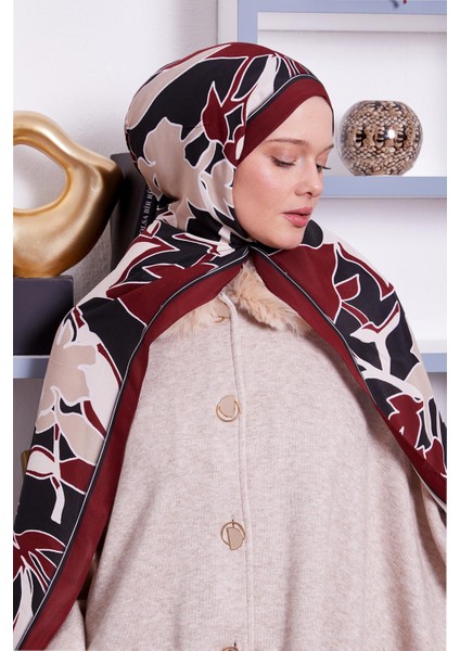 Bordo Yaprak Desen Royal Şal fiyatları