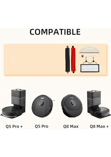 Roborock Q8 Max /q8 Max +/q5 Pro/q5 Pro+ Elektrikli Süpürge Için Uyumlu Yedek Aksesuarlar Kiti (Yurt Dışından) fiyatları
