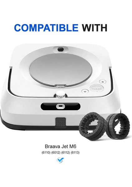 Irobot Braava Jet M6 (6110) (6012) (6112) (6113) Ultimate Robot Mop Için Kaymaz Yedek Jant Lastikleri (Yurt Dışından) fırsatları