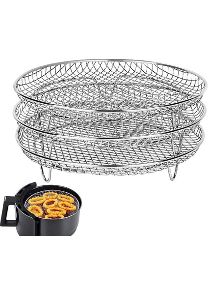 Üç Istiflenebilir Kurutucu Rafı Için Tüm 4.2qt - 5.8qt Hava Fritöz Aksesuarlarına Uygun (Yurt Dışından) fiyatları