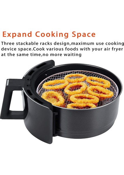 Üç Istiflenebilir Kurutucu Rafı Için Tüm 4.2qt - 5.8qt Hava Fritöz Aksesuarlarına Uygun (Yurt Dışından) modelleri