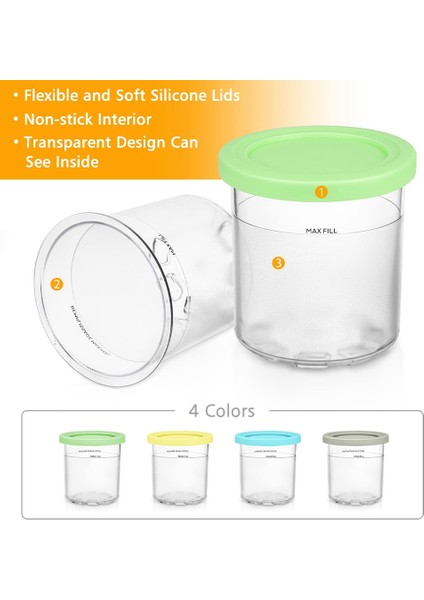 Ninja Creami Için Kapaklı Dondurma Bira Bardağı Konteyneri, NC301 NC300 NC299AMZ Dondurma Makinesi ile Uyumlu (Yurt Dışından) fiyatları