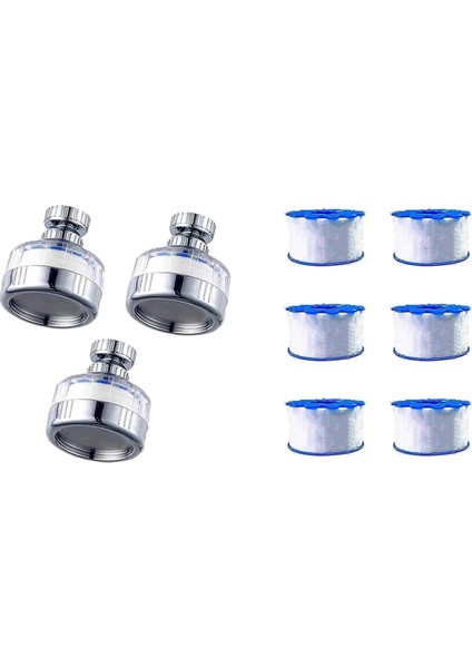 3'lü Lavabo Su Filtresi Musluğu: Musluk FILTRESI-360° Dönen Musluk Filtreleri Arıtma Mutfak Musluğu Filtreleme Banyolar Için (Yurt Dışından)