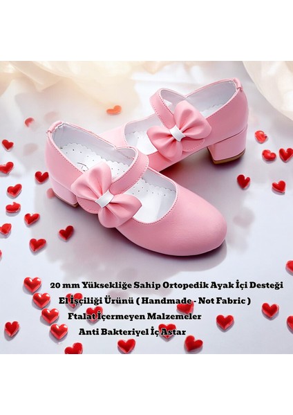 Ortopedik Topuklu Abiye Kız Çocuk Ayakkabı ABIAYK2401 Soft Series Pembe 36