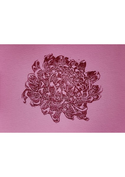 Kasımpatı Resmi Kağıt Üzerine Akrilik Özgün Baskı