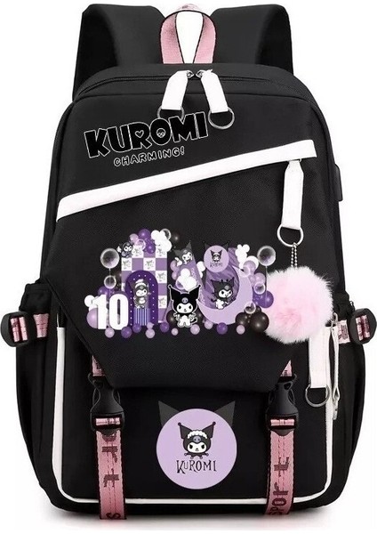 Kuromi Melody Çevre Birimi Büyük Kapasiteli Okul Sırt Çantası (Yurt Dışından)