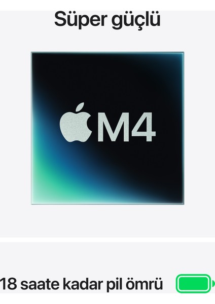 MacBook Air M4 16GB 512GB SSD macOS 13" Taşınabilir Bilgisayar Yıldız Işığı MW103TU/A