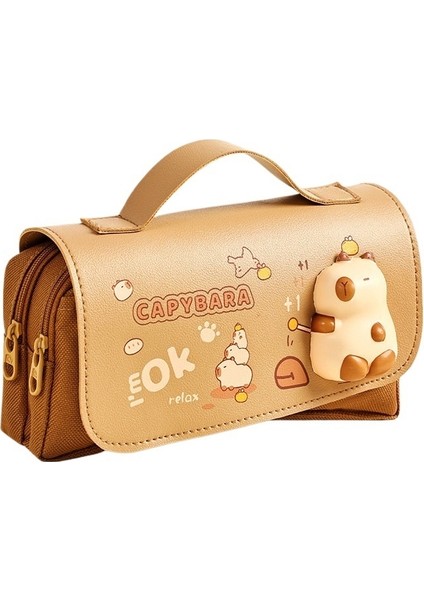 Büyük Kapasiteli Çift Katmanlı Kir Tutmayan Kalem Kutusu (Yurt Dışından)