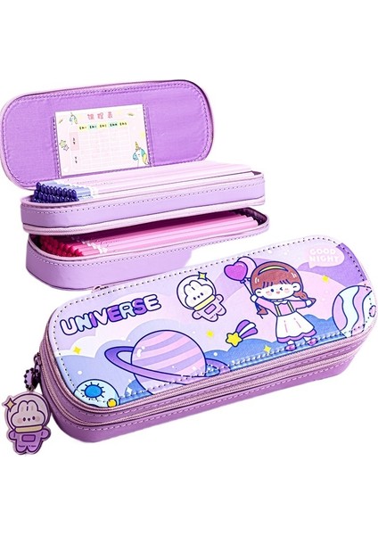 Kalem Kutusu Çift Katmanlı Kalem Kutusu Büyük Kapasiteli (Yurt Dışından)