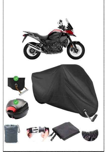 Honda Vfr 1200 X Crosstourer Için Arka Çanta Ve Kilit Uyumlu Siyah Motosiklet Branda, Güvenli