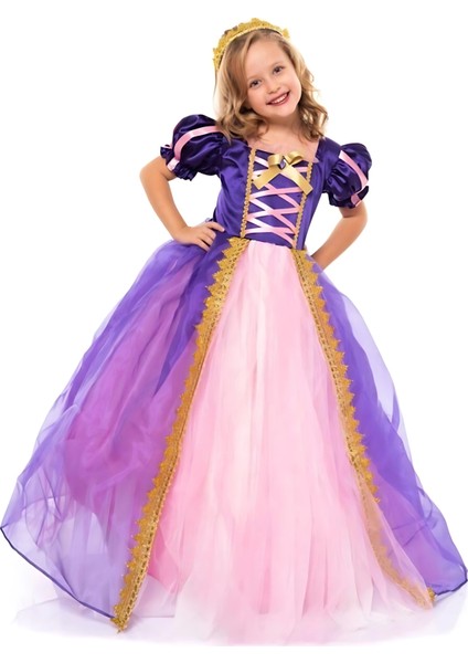 Rapunzel Kostümü Tarlatanlı - Prenses Rapunzel Elbisesi Çocuk Kostümü fırsatları