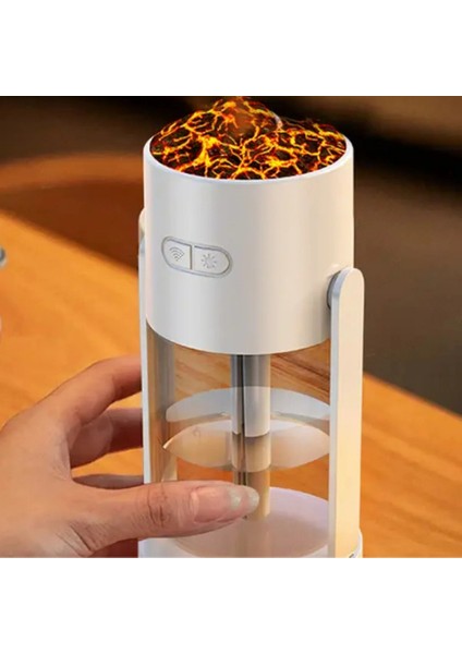 Yüksek Kaliteli Ultrasonik Ayarlamak Melek Taşınabilir Elektrikli Nemlendirici H20 USB Mini Alev Aroma Yayıcı Volkan Nemlendirici