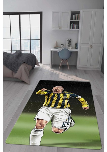 Kaymaz Taban Makinada Yıkanabilir Dijital Baskı Alex De Souza Desenli Çocuk Odası Halısı Dot Taban Halı BRK14