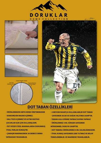 Kaymaz Taban Makinada Yıkanabilir Dijital Baskı Alex De Souza Desenli Çocuk Odası Halısı Dot Taban Halı BRK14 fiyatları