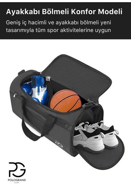 Geniş Hacimli Konfor Modeli Önü Cepli Ayakkabı Bölmeli Seyahat Antrenman Fitness Spor Çantası fırsatları