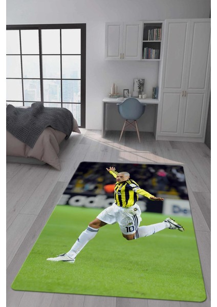 Kaymaz Taban Makinada Yıkanabilir Dijital Baskı Alex De Souza Desenli Çocuk Odası Halısı Dot Taban Halı BRK15