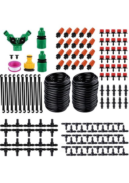 Otomatik Damla Sulama, Sis Soğutma Bahçe Hortumu Kit 30M (Yurt Dışından)